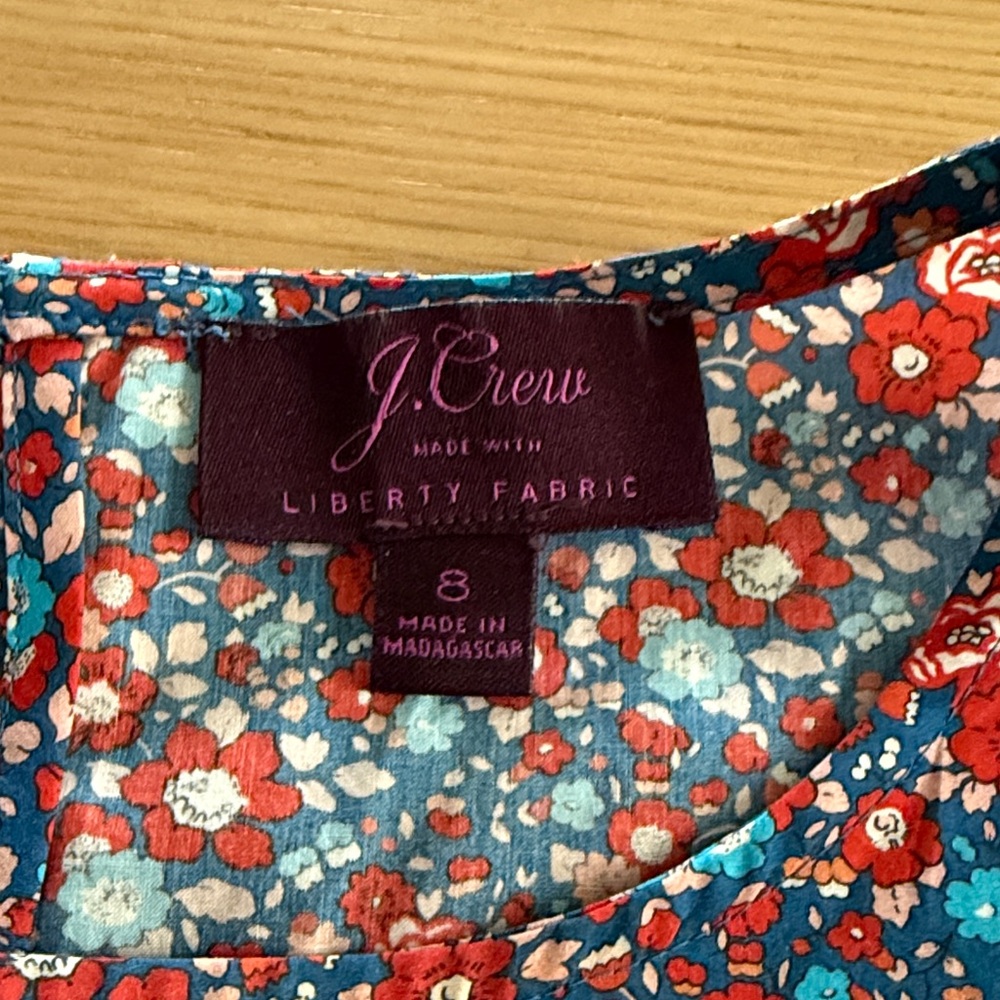 J. Crew Floral Sleeveless Blouse in Red and Blue - Picture 2 of 5
